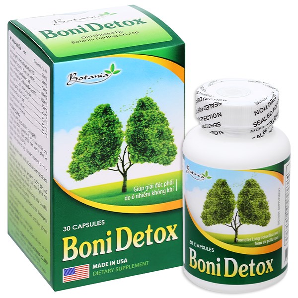 CHÍNH HÃNG  Viên uống BoniDetox Botania chống oxy hóa, hỗ trợ bảo vệ phổi