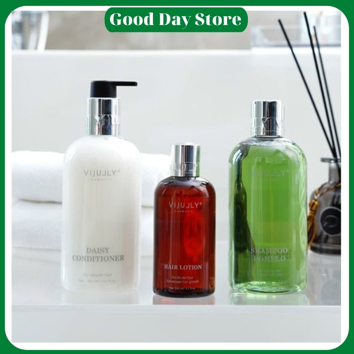 Dầu gội bưởi & kem xả bưởi & tinh dầu bưởi vijully cao cấp
