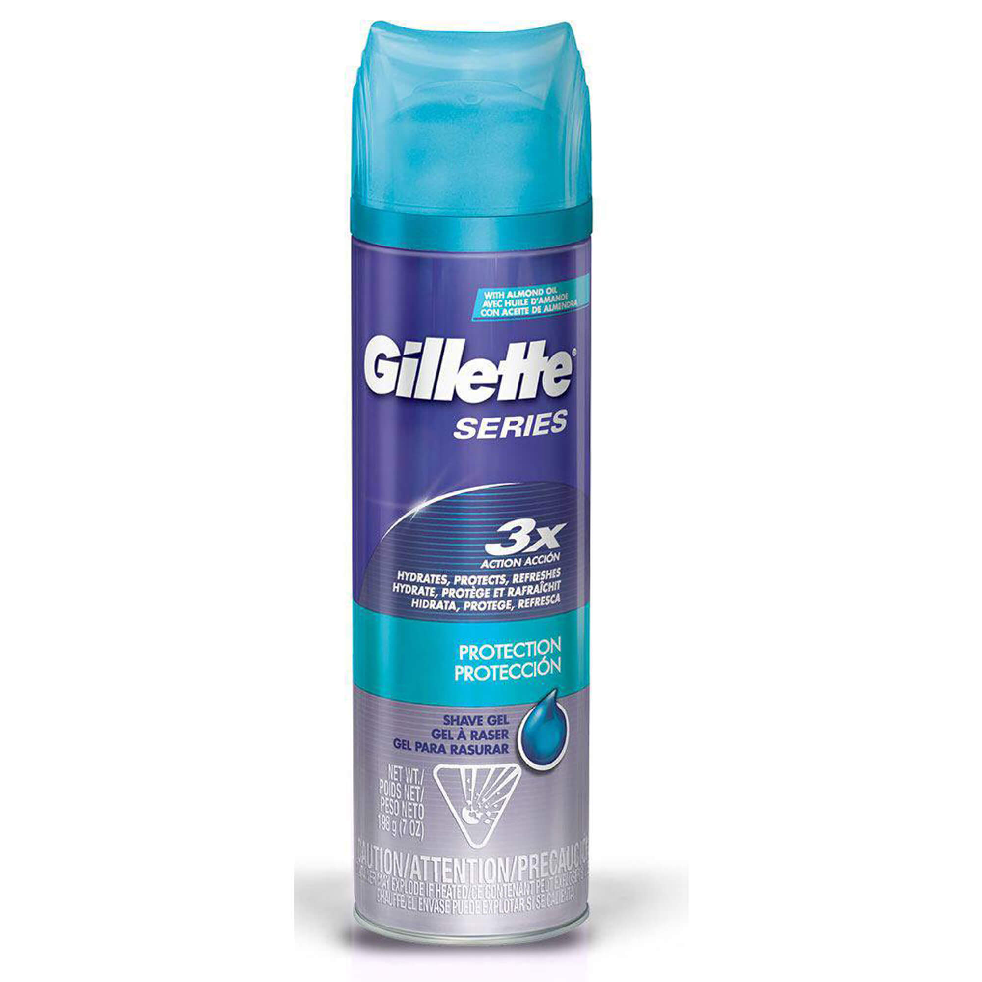 Gel cạo râu Gillette Protection 198ml Xanh dương nhạt