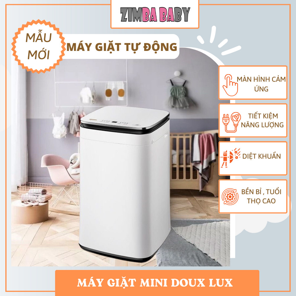 Máy giặt mini tự động doux bản lux có đèn diệt khuẩn uv có tính năng giặt đồ cho em bé tối ưu zimbababy