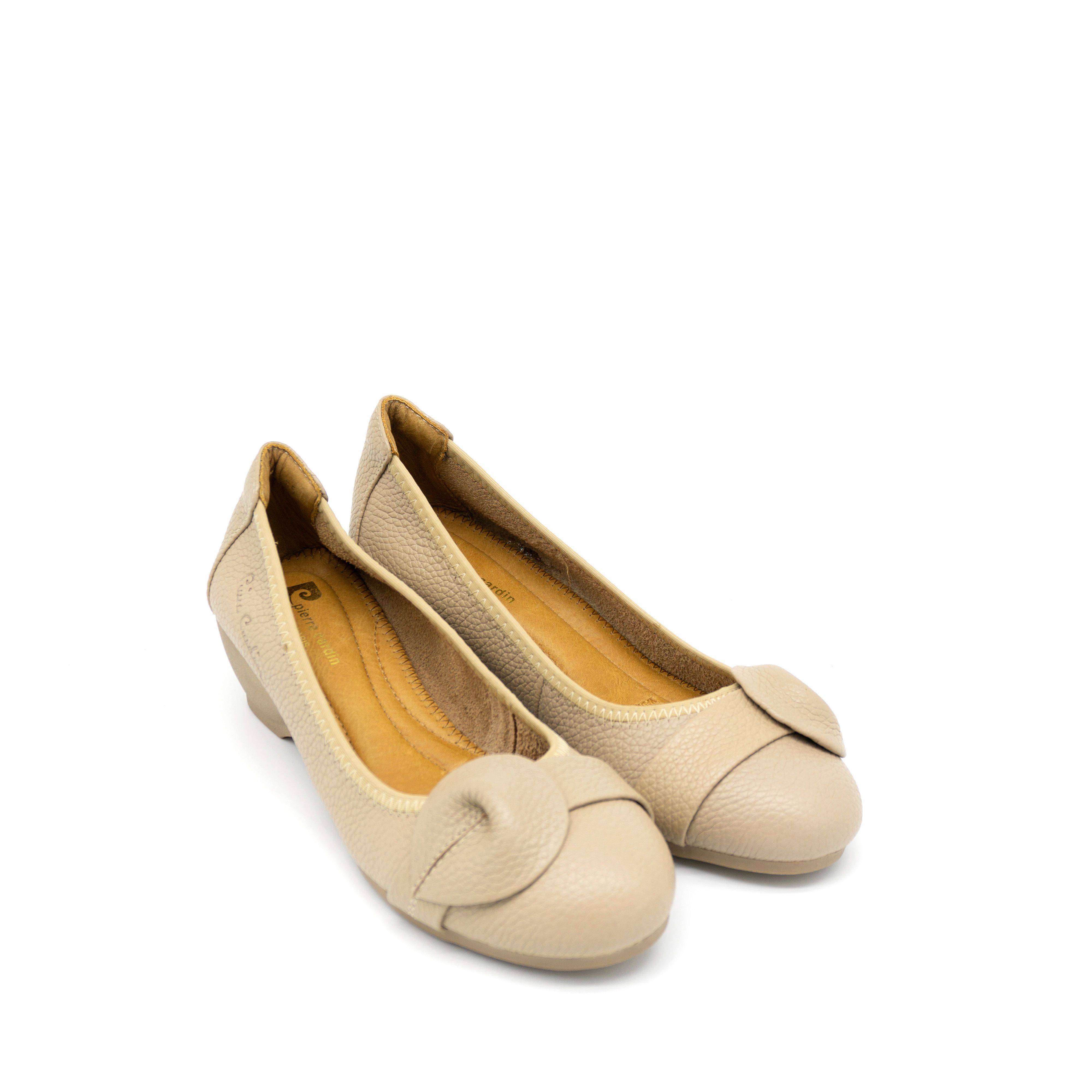 Pierre cardin jellies - giày da búp bê nơ xoắn - pcwfwlb021