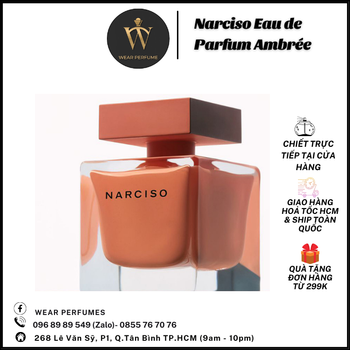 Nước hoa nữ Narciso cam – Hương hoa Sang trọng, Quyến rũ, Nữ tính - Fullsize và Chiết