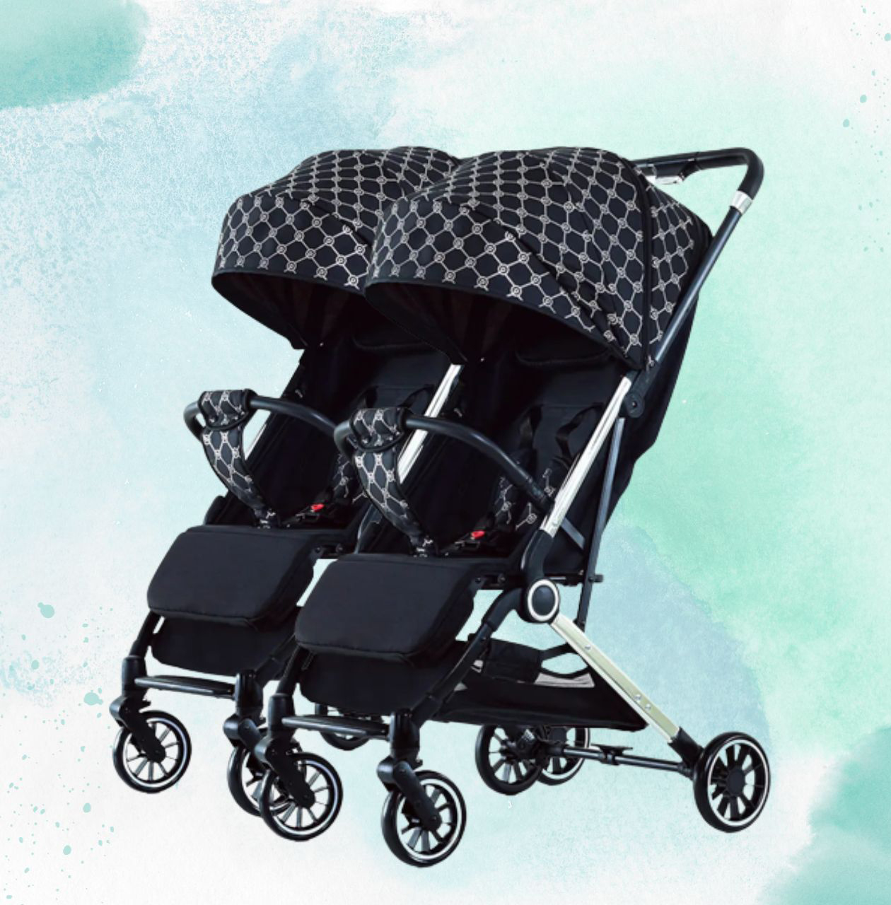 Xe đẩy đôi tách rời cho bé gấp gọn 3 tư thế, siêu nhẹ, trọng tải 50kg, đi máy bay với tay kéo vali tiện lợi