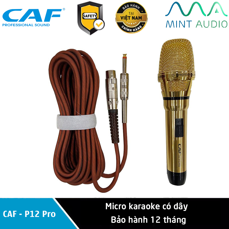 Micro karaoke có dây cao cấp CAF P12 Pro - Chất âm cực hay, chống hú tốt - Bảo hành 12 tháng