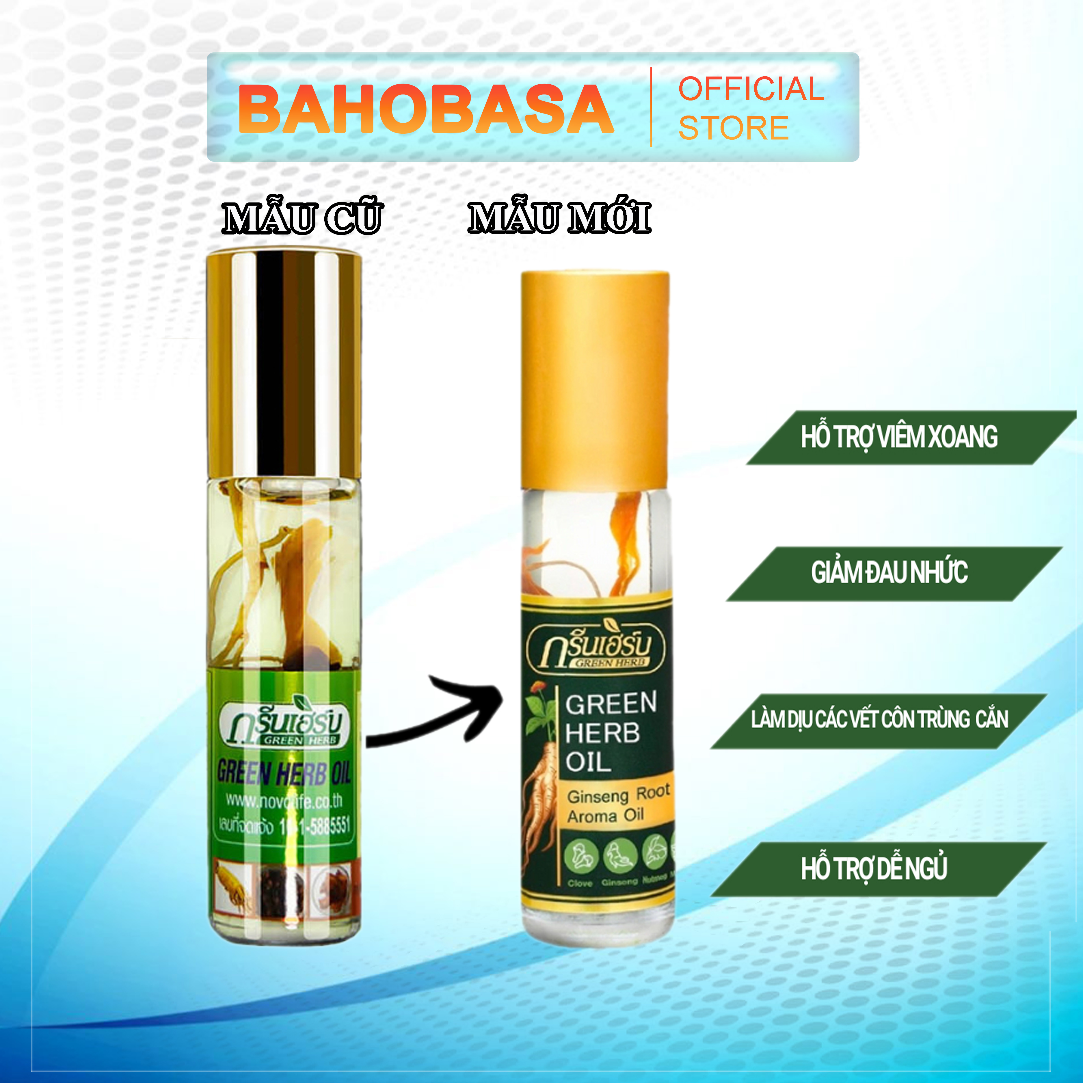 Dầu sâm thảo dược thái lan green herb oil 8cc 1 chai