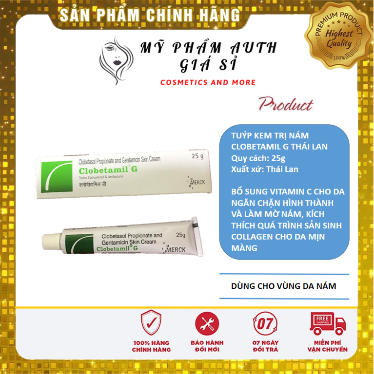 Tuýp kem giảm nám clobetamil g thái lan 25g