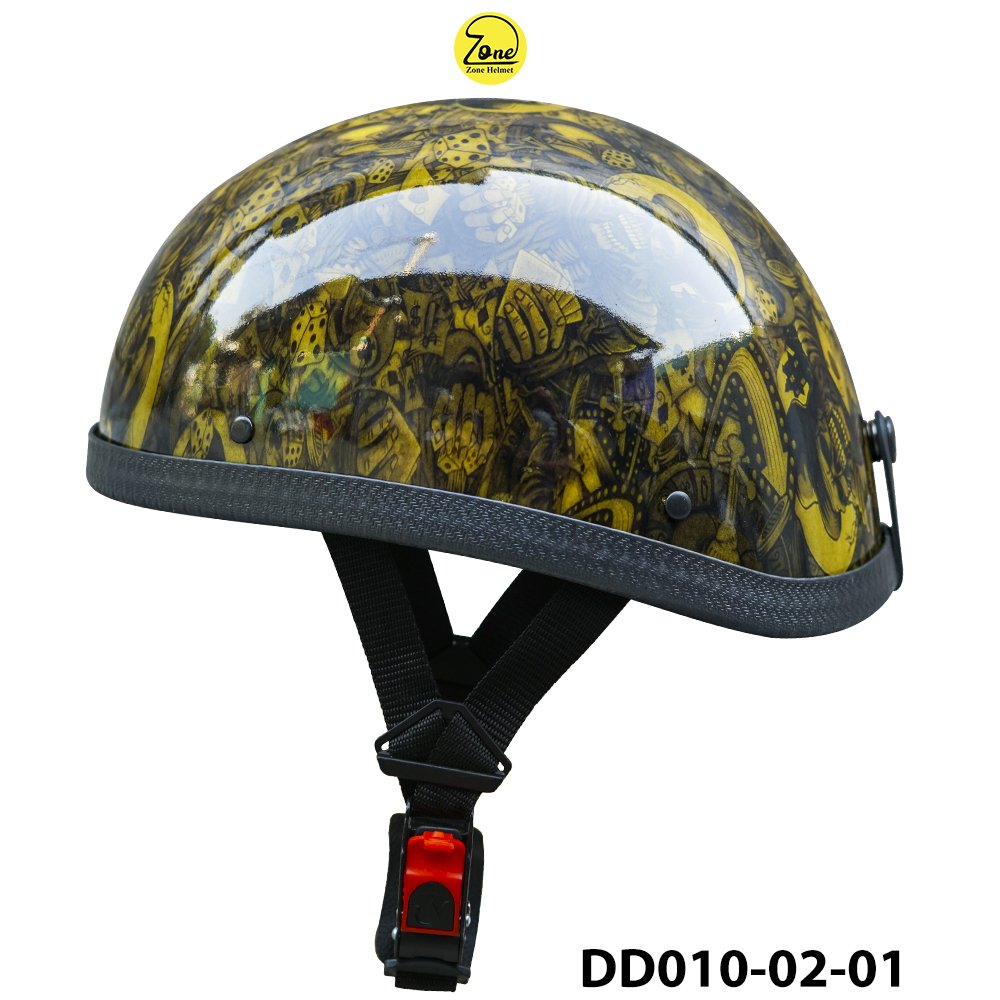 Mũ bảo hiểm nửa đầu nón 1/2 sơn nhúng cao cấp - zone helmet dd010-02-01