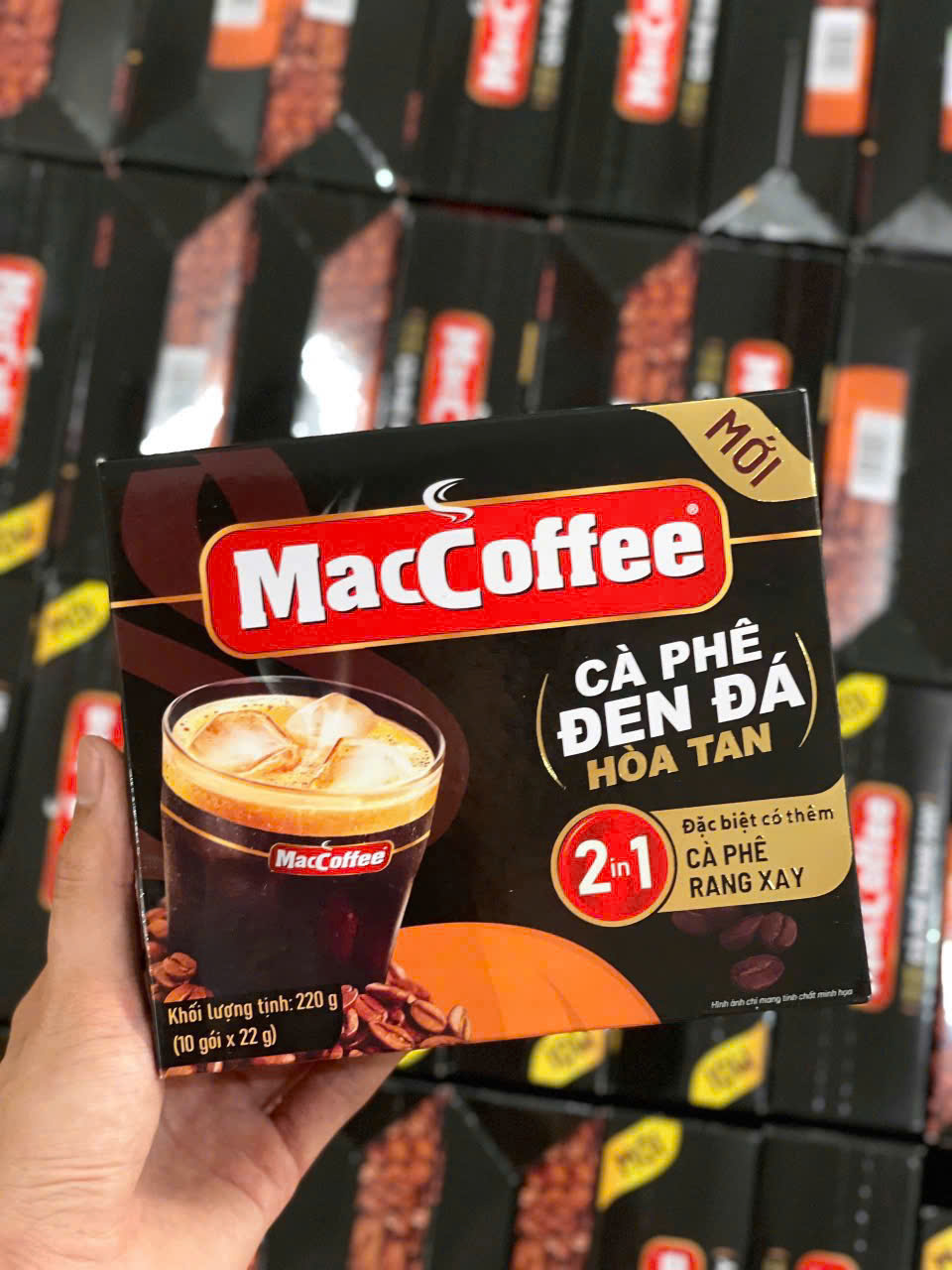 CÀ PHÊ ĐEN ĐÁ MACCOFFE SÁNH ĐẬM. CÀ PHÊ PHỐ MACCOFFEE. HỘP 10 GÓI.