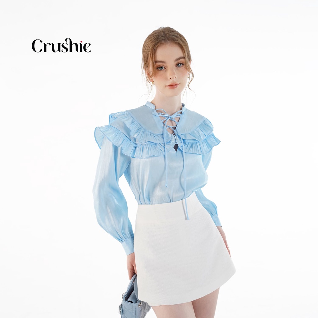 Áo sơ mi nữ Crushie áo kiểu nữ hàn quốc dài tay cổ bèo Selli