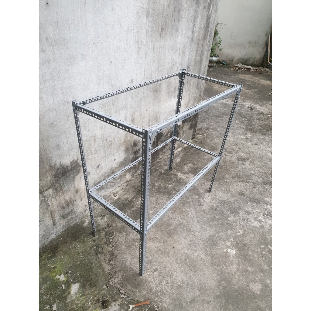 Kệ sắt V đa năng trồng cây trồng rau thông minh 2 tầng dùng cho 2 khay nhựa trồng rau sạch 65x42x16cm