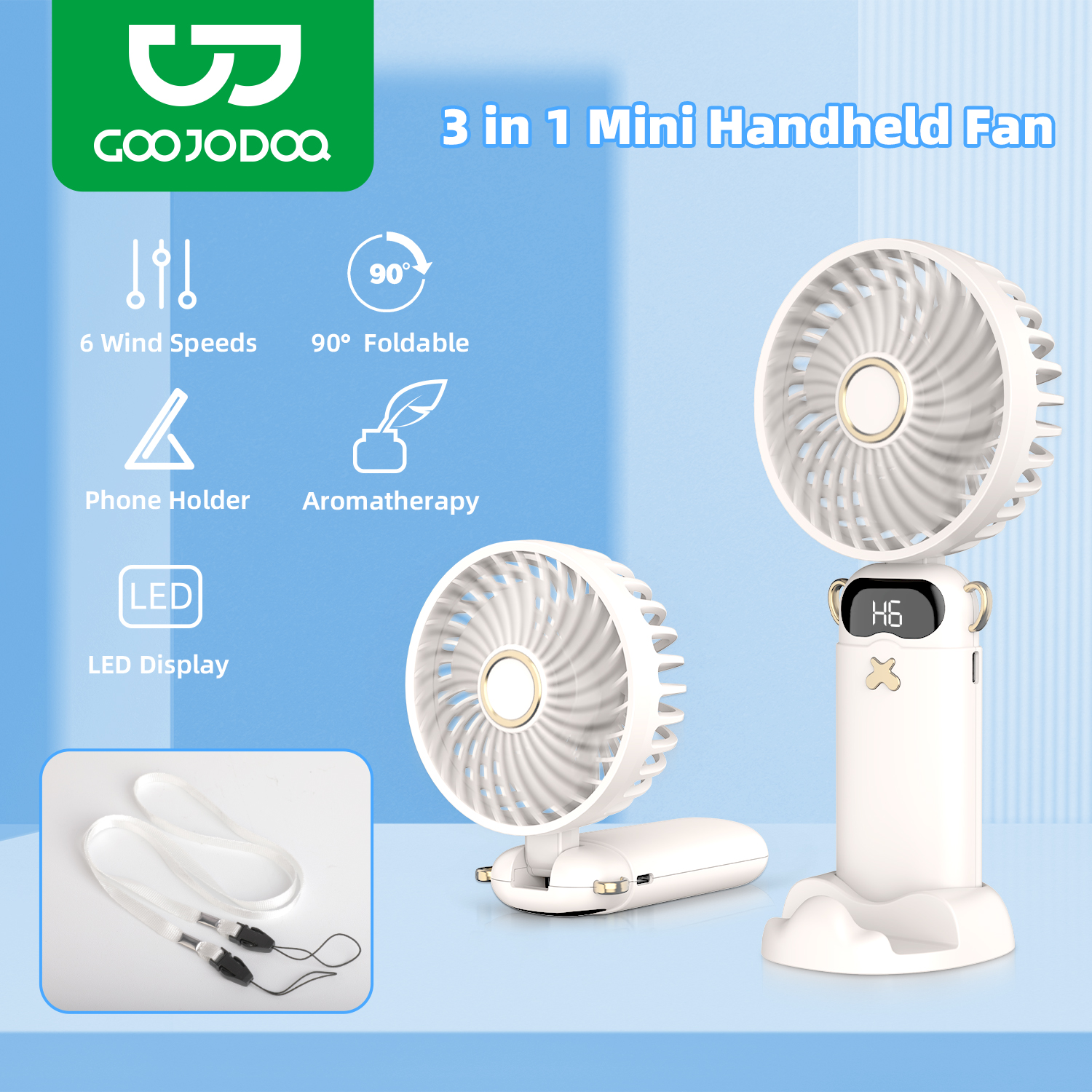 quạt mini sạc điện GOOJODOQ quạt cầm tay mini tích điện sạc USB,tiện lợi, quạt usb,Thích hợp cho công việc và trường học