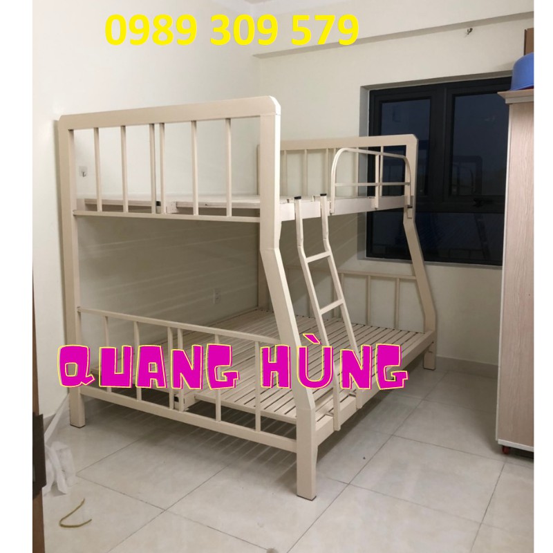 Giường tầng sắt hộp vuông 1m4/1m6 cao cấp hcm