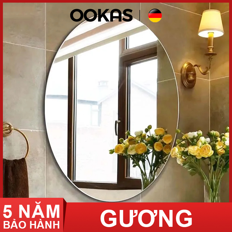 OOKAS Gương treo Dán Tường toàn thân chống vỡ soi , dán tủ quần áo, Phòng tắm Elliptical Gương,hình vuông Cảm giác trải nghiệm siêu mạnh Mang lại tâm trạng tốt