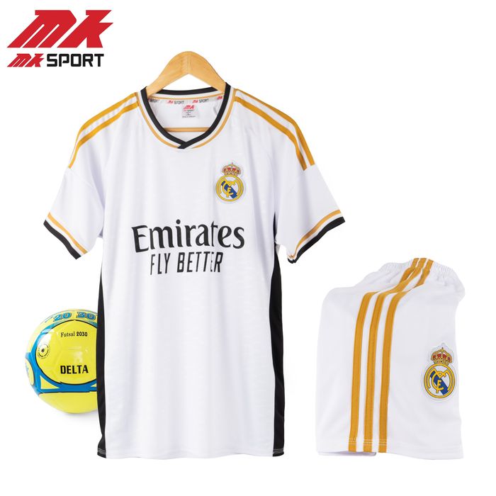 Áo bóng đá Real Madrid - Quần áo đá bóng thun lạnh cao cấp, thấm hút, thoáng mát, bền màu