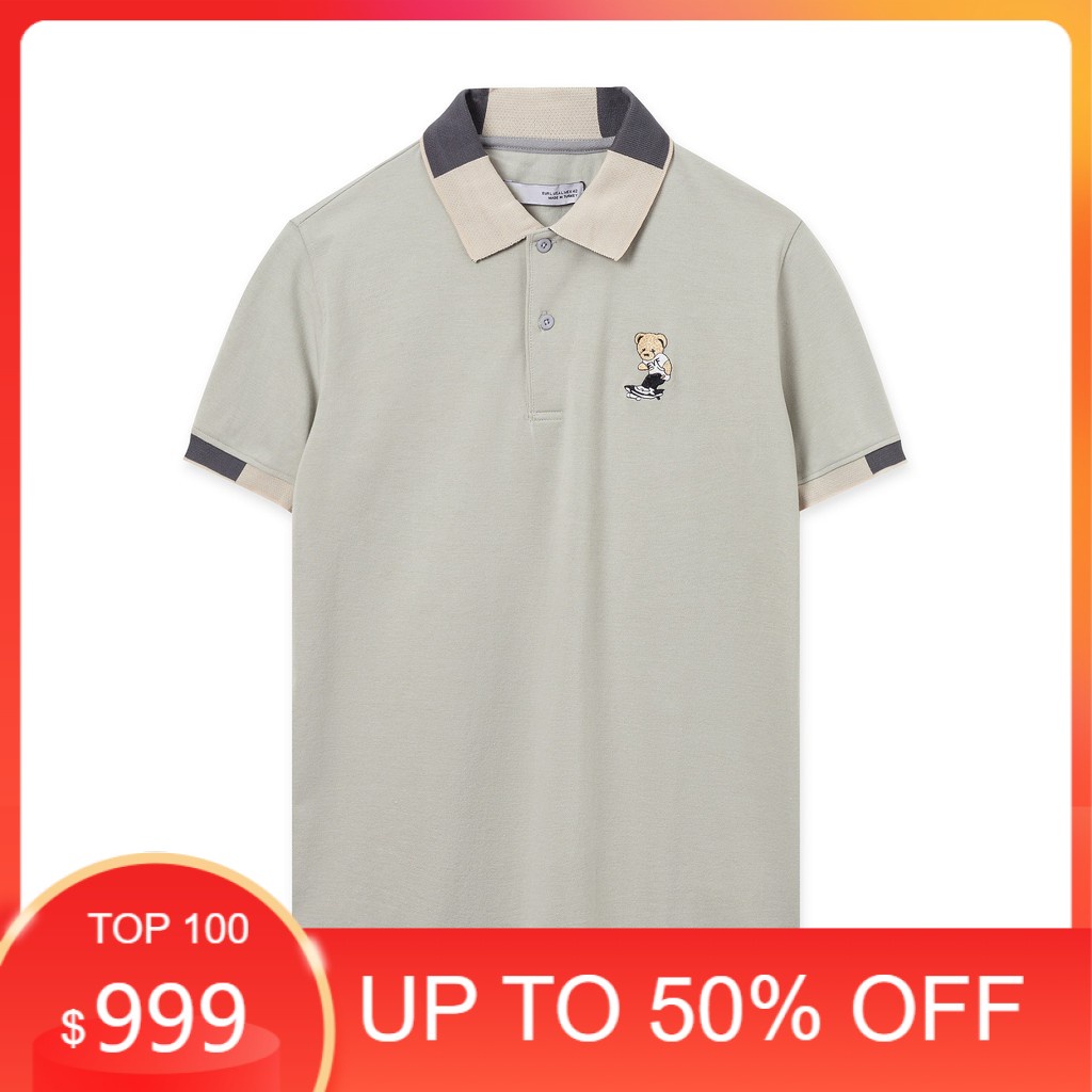 Áo thun nam polostar Áo polo nam cá sấu thêu gấu cổ phối viền tay ngắn cổ bẻ thun polostar
