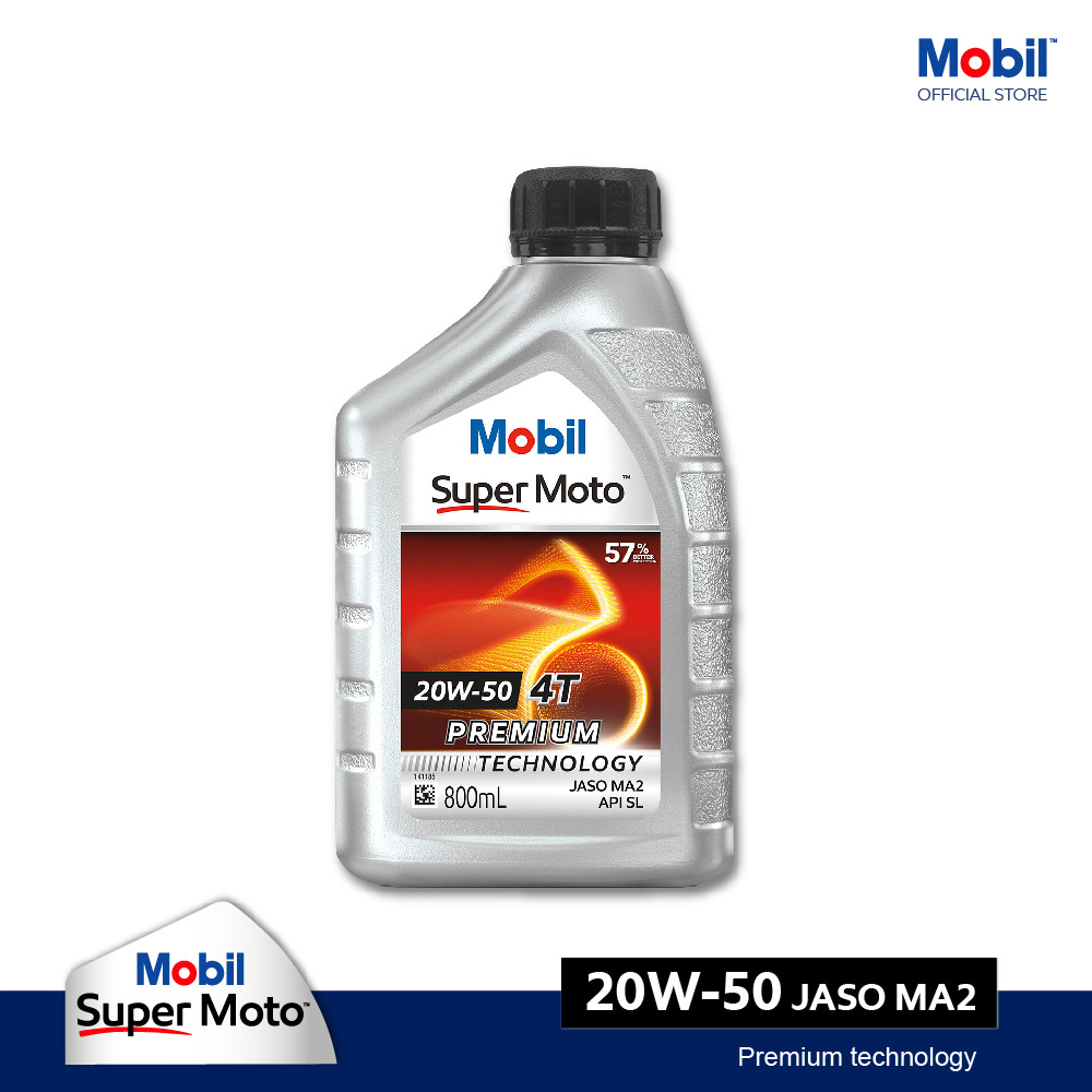 Dầu nhớt xe máy mobil super moto 20w50 0.8l & 1l