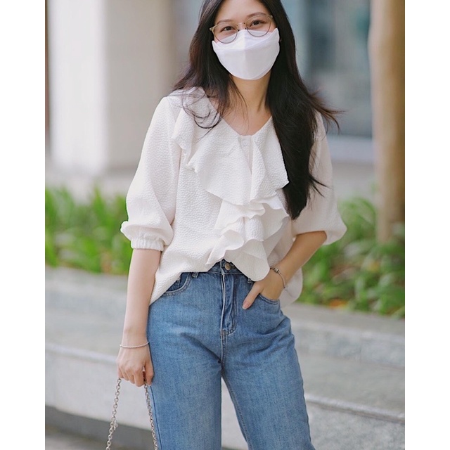 Áo bèo ngực trắng Ruchan
