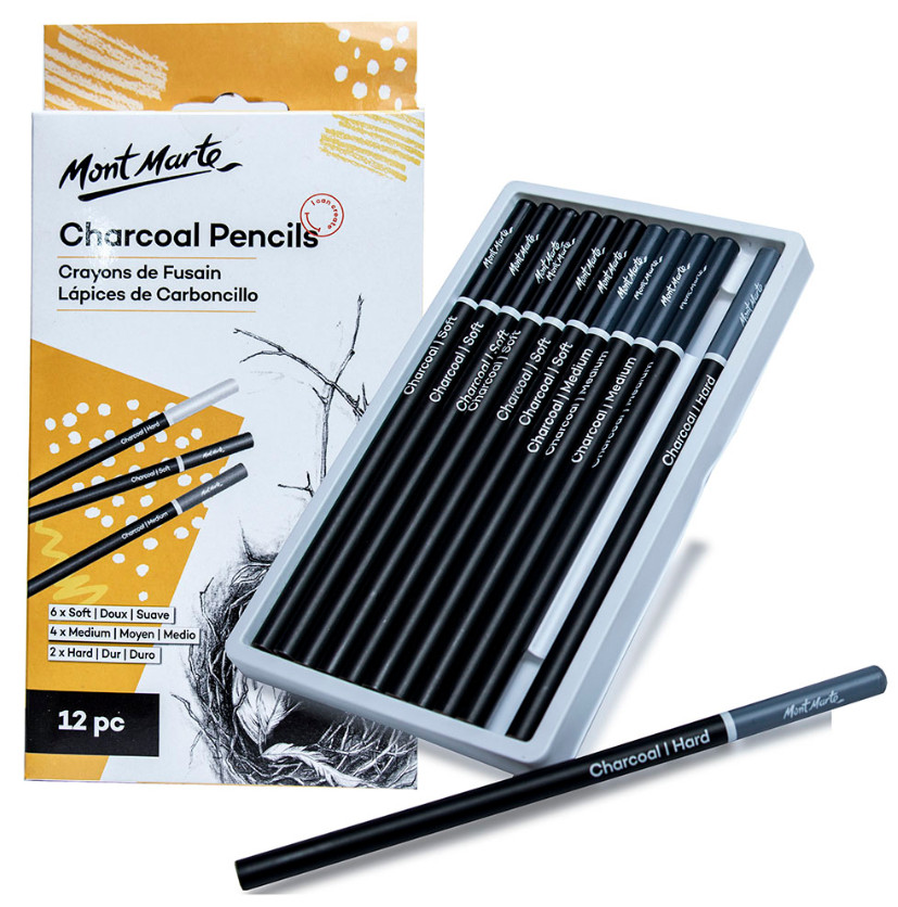 Bút chì than đen charcoal pencils mont marte mpn0017