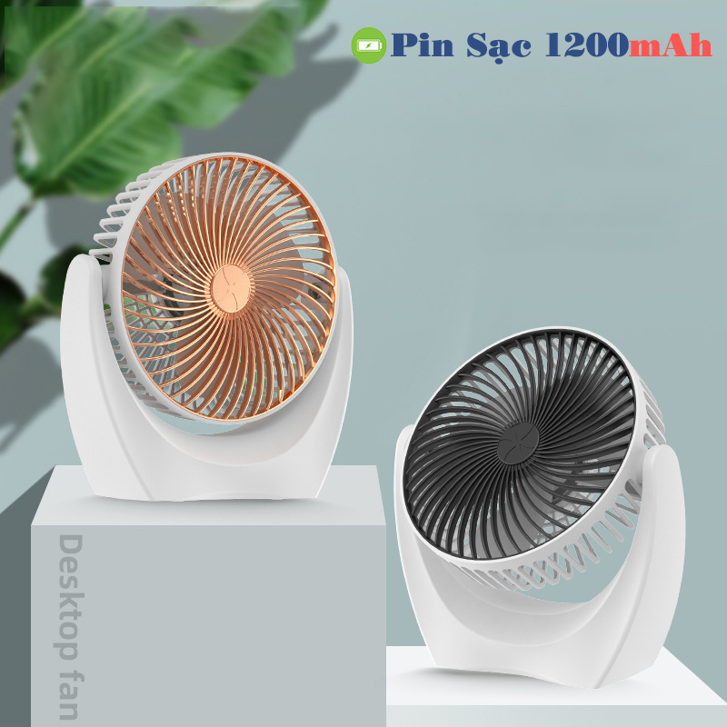 Quạt để bàn văn phòng tích điện động cơ không tiếng ồn
