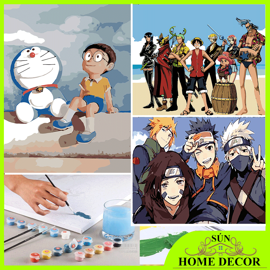 [CÓ KHUNG- ĐẠI HẠ GIÁ] Tranh sơn dầu số hóa rẻđẹpsẵn màu cọđinhkhung gỗ 40 x 50cmTranh tự tô màu theo sốtranh phong cảnh đẹp-Tranh nàng thơ-tranh động vật đẹptranh hoa đẹp-hoạt hình doremon và nobita one piece naruto