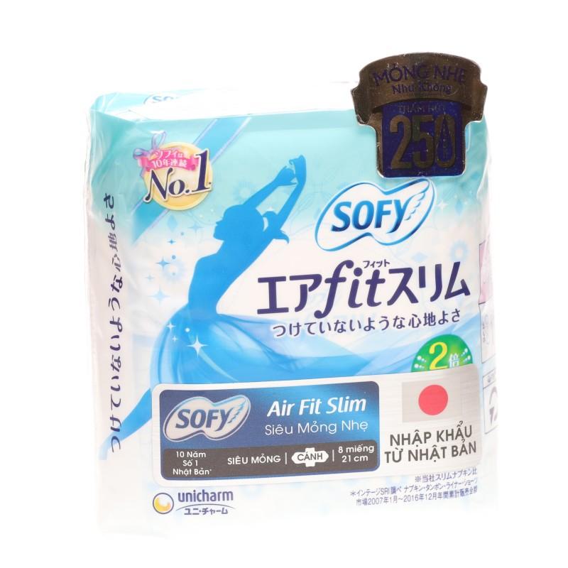 Băng vệ sinh Sofy Air Fit Slim 21cm cánh gói 8 miếng