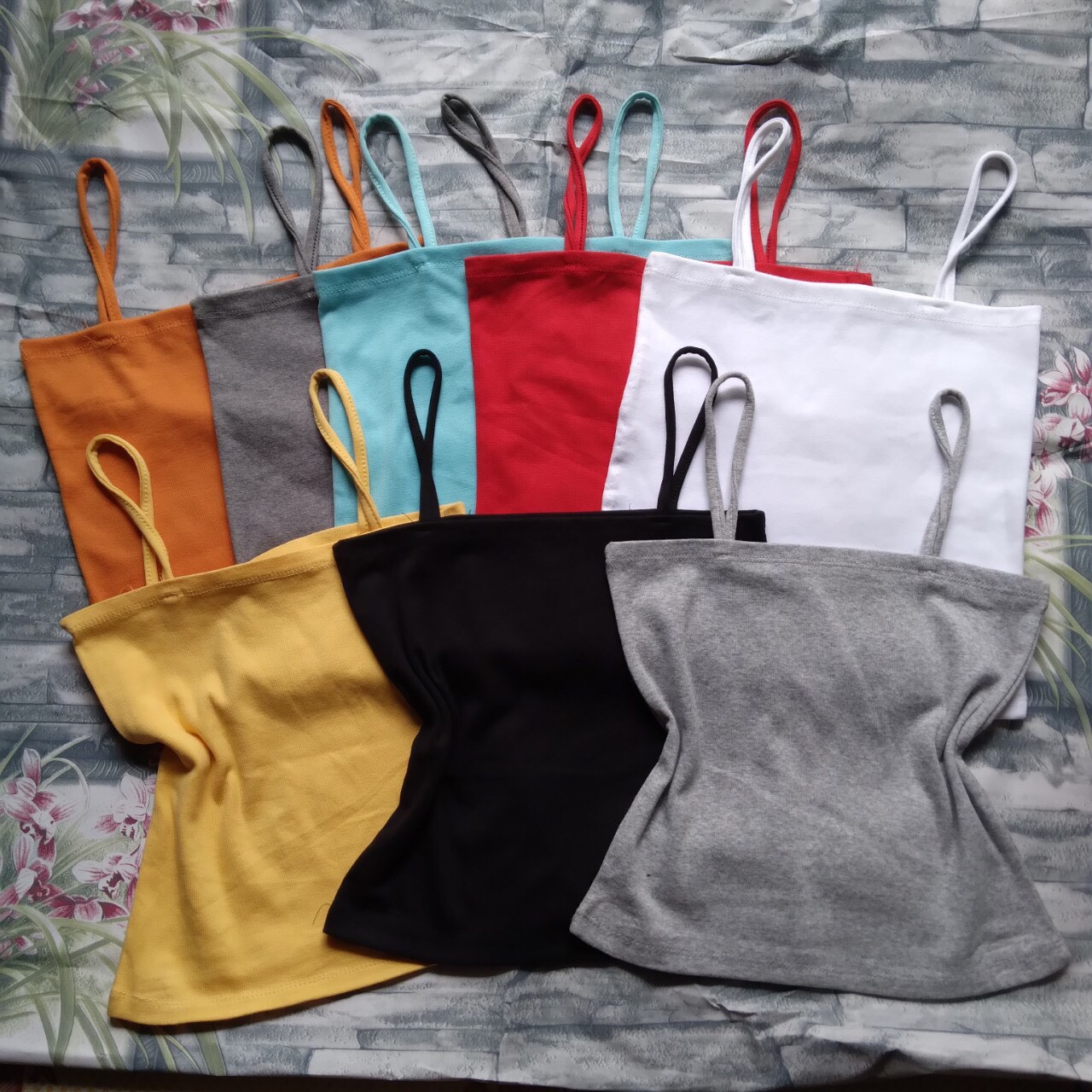 Áo hai dây áo croptop chất cotton co giản mềm mịn