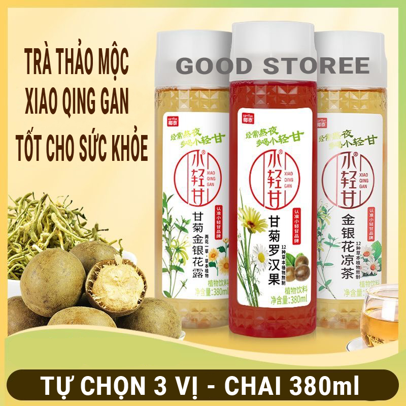Trà thảo mộc quả la hán, hoa kim ngân, hàng chuẩn, thượng hạng chai 380ml