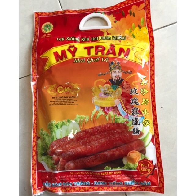 Lạp xưởng Mỹ Trân - Mai Quế Lộ nạc ngon loại đặc biệt 500gam - Đặc sản Miền Tây Sóc Trăng