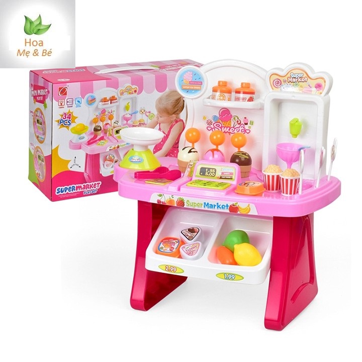 Bộ đồ chơi siêu thị mini cho bé Bộ đồ chơi siêu thị mini 34 món cho bé Đồ chơi gian hàng mini cho bé Đồ chơi cho bé Đồ chơi siêu thị cute cho bé