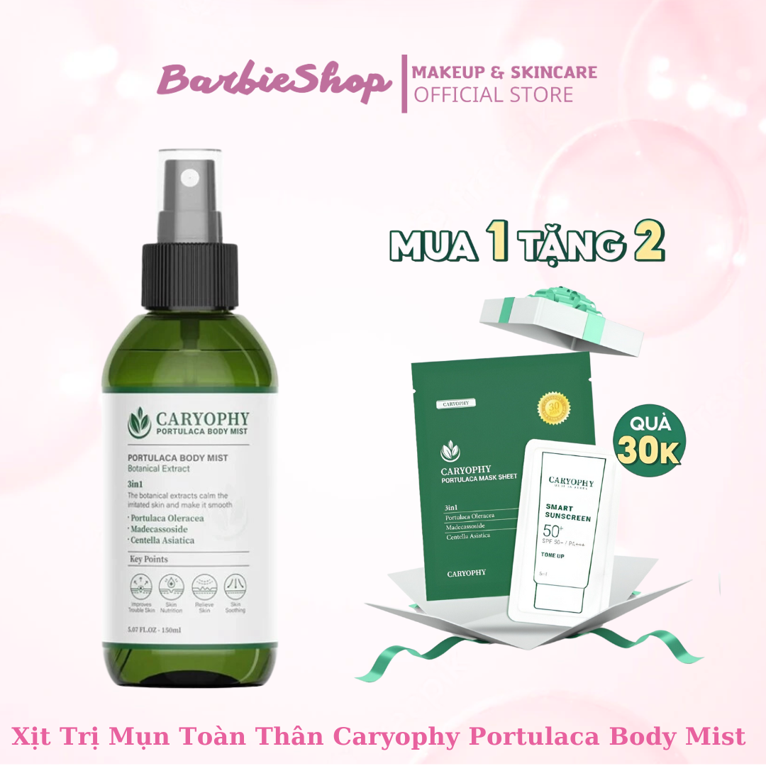 Xịt Giảm Mụn Toàn Thân Caryophy Portulaca Body Mist 150ml