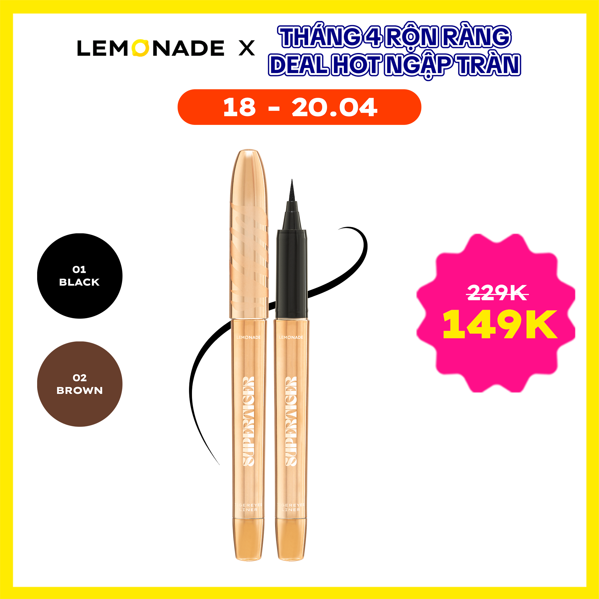Bút kẻ mắt siêu mảnh Lemonade SuperTiger Micro Eyeliner 1g