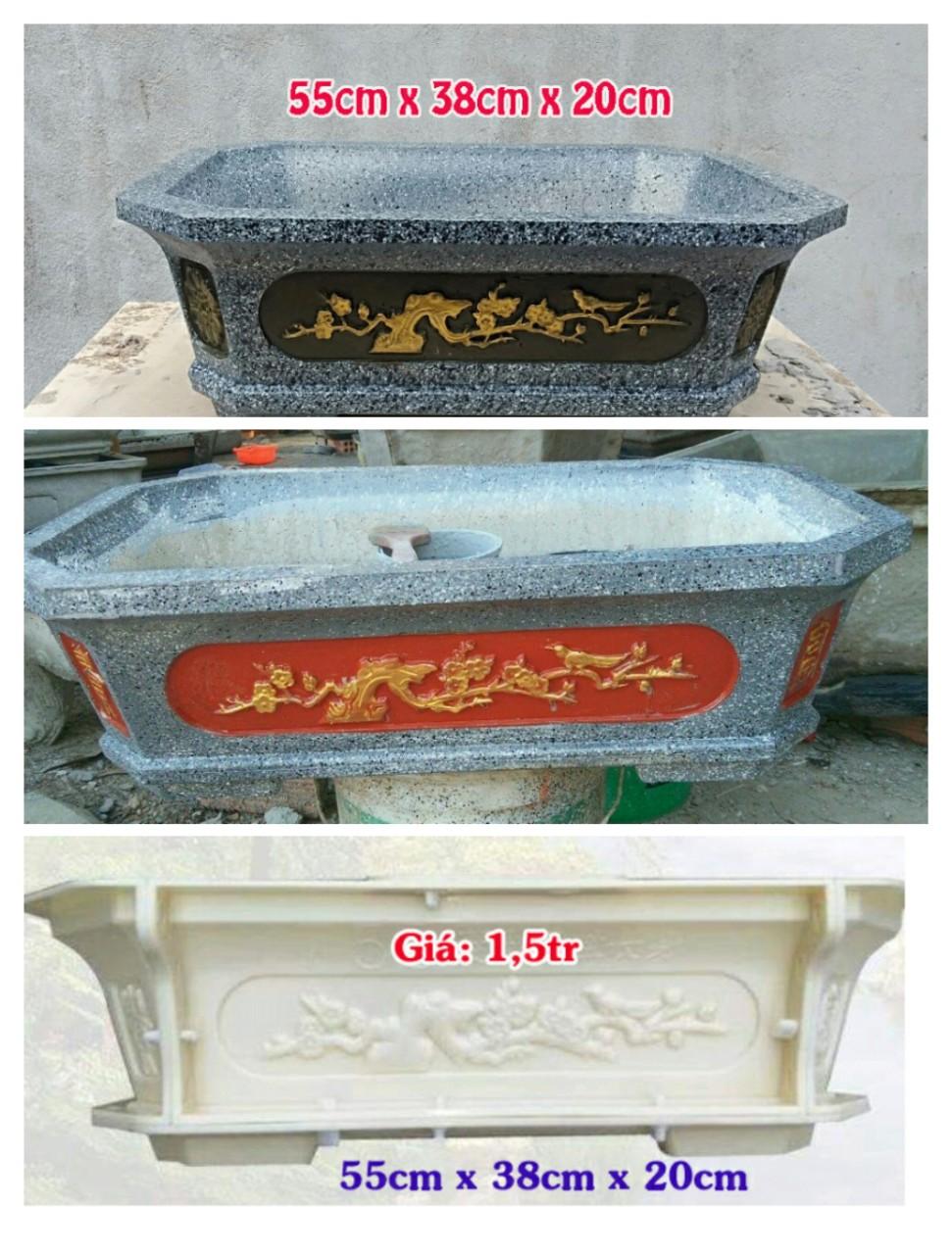 Khuôn chậu cảnh - Khuôn khay chữ nhật nhựa ABS có lòng trong 38x55x20 cm