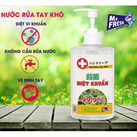 Gel rửa tay khô diệt khuẩn Mrfresh 500ml cao cấp