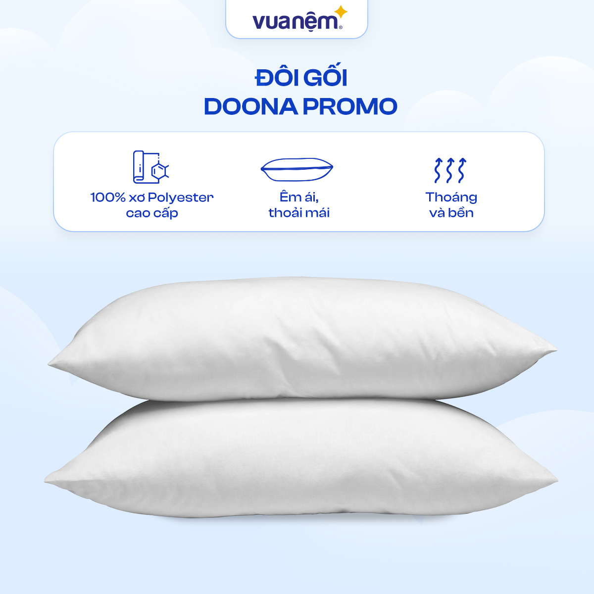 Đôi gối Doona Basic kích thước 45*65cm
