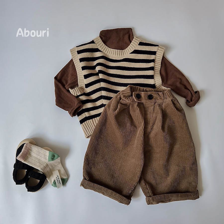 Áo gile len kẻ ngang damie kids cho bé