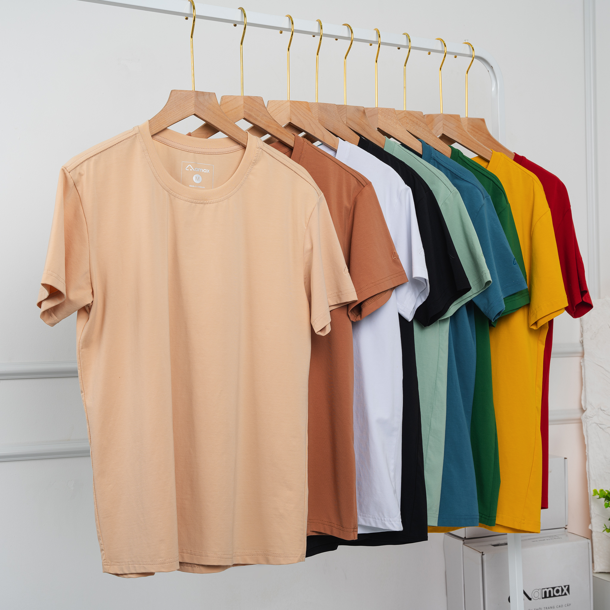 Áo thun trơn cho nam chất Cotton cao cấp, co dãn 4 chiều - Thương hiệu AMAX