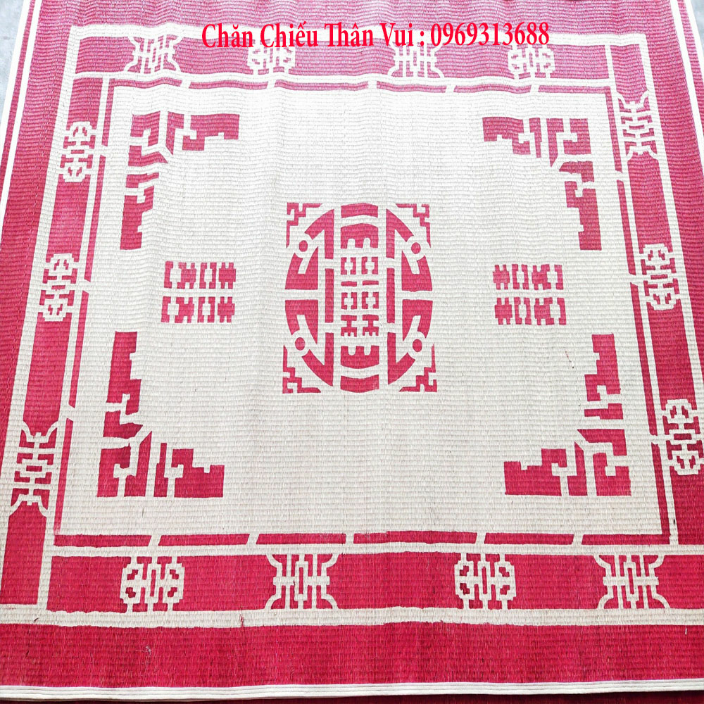 Chiếu cói in gấm - chiếu cói thái bình kích thước 1m5x1m9