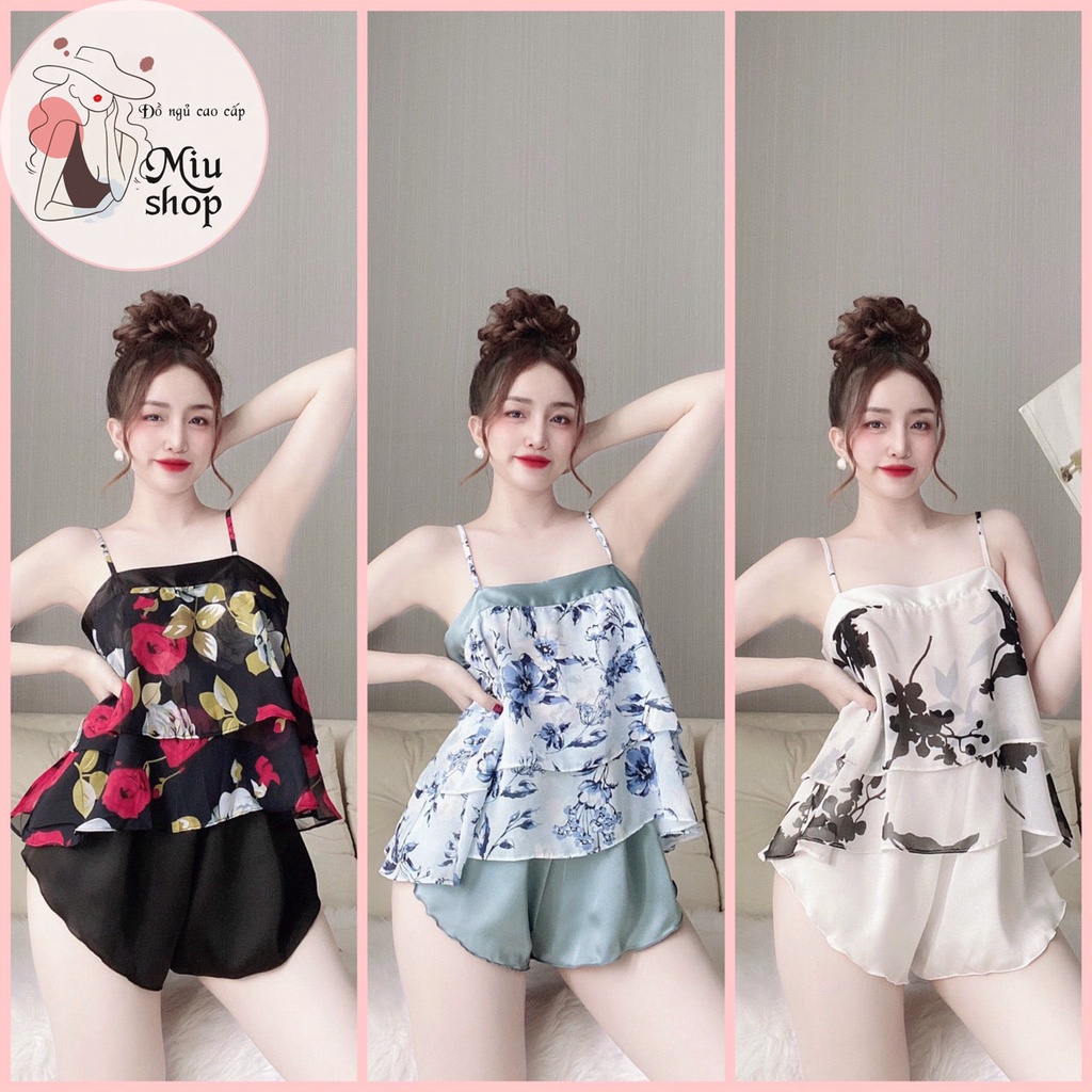 👉👉 Siêu Phẩm 👉👉sét đồ bộ voan quần đùi lụa satin siêu sang chảnh cao cấp