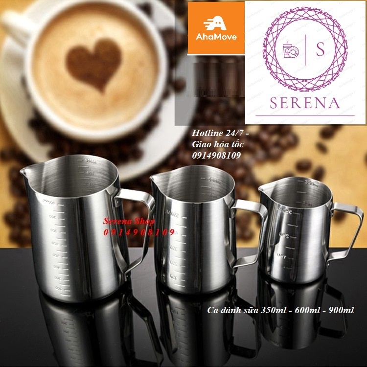 Ca đánh sữa inox 350ml - 550ml - 900ml