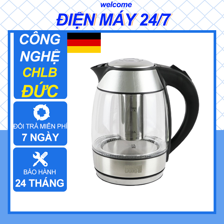 Ấm Đun Nước Siêu Tốc Công Nghệ Đức BuCook 1,8 - 2,5 L - Bình Đun Nước Siêu Tốc Thủy Tinh Chịu Nhiệt Siêu Bền, Bảo Hành 24 Tháng