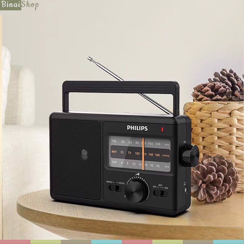 Philips tar2368 - đài radio am/fm/sw cổ điển cỡ lớn dành cho người già