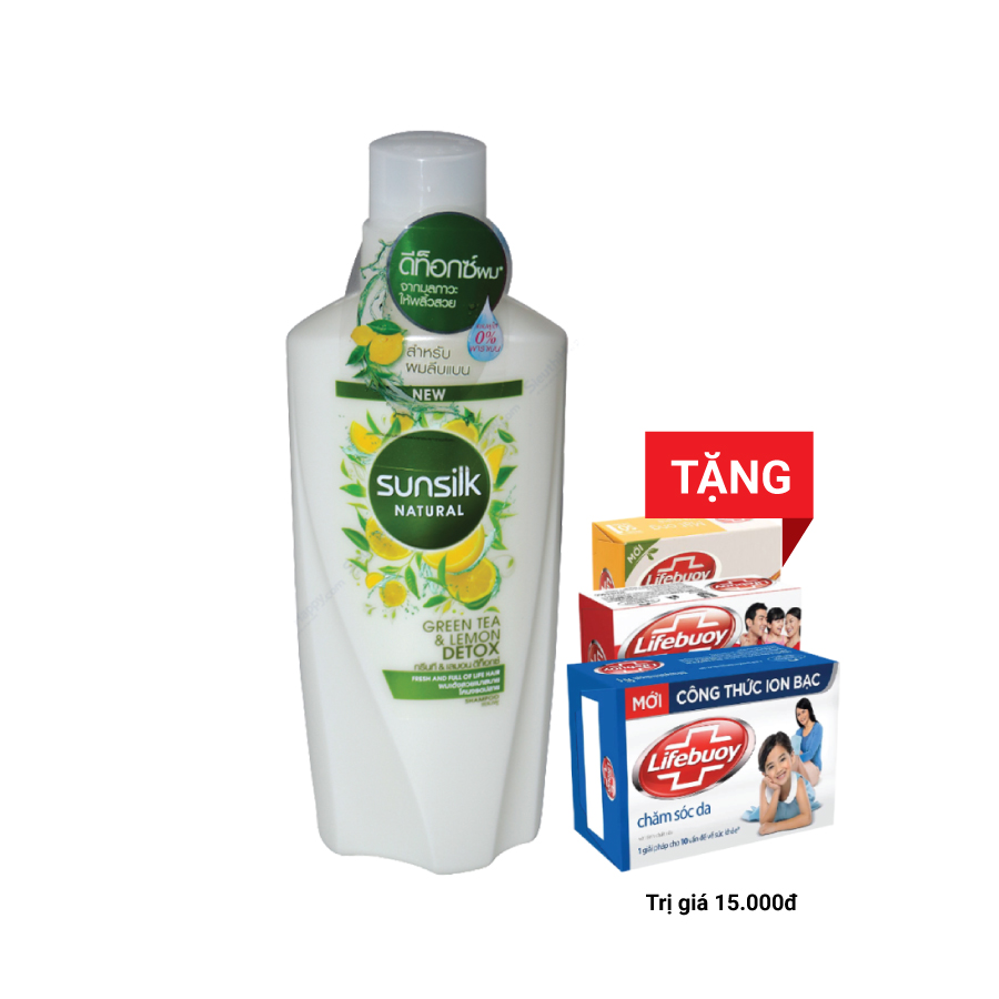 Dầu gội Sunsilk Natural Green Tea Lemon Detox 450ml Thái Lan