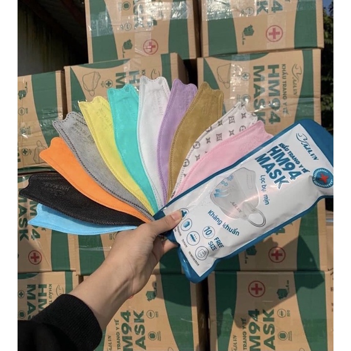 Khẩu trang cá 4d mask đủ màu kf94 hàn quốc