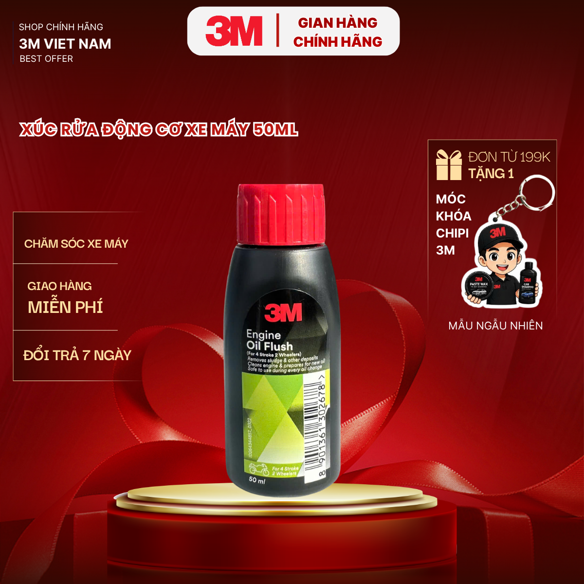 Dung dịch súc rửa dầu động cơ xe máy chuyên dụng 3M Engine Oil Flush 50ml