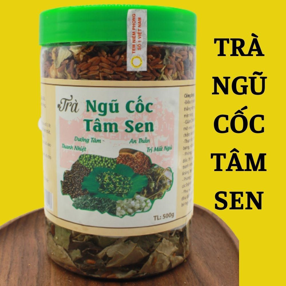 1kg 2 Hộp trà ngũ cốc tâm sen giúp an thần_ngủ ngon thơm ngon