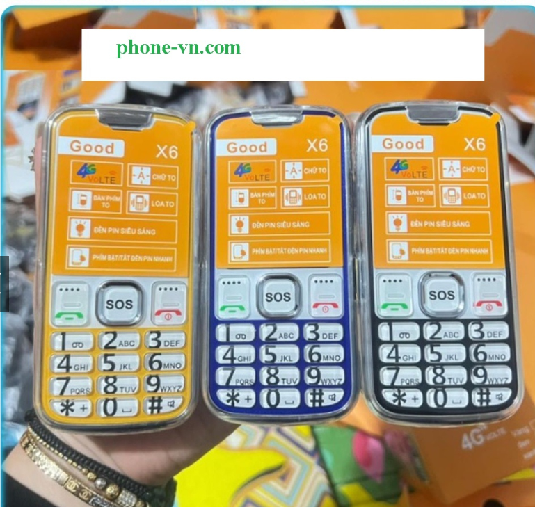 Phone-vn.com điện thoại người già good x6 4g mới fullbox, đọc số, loa to, chữ to pin trâu bảo hành 12 tháng-điện tử