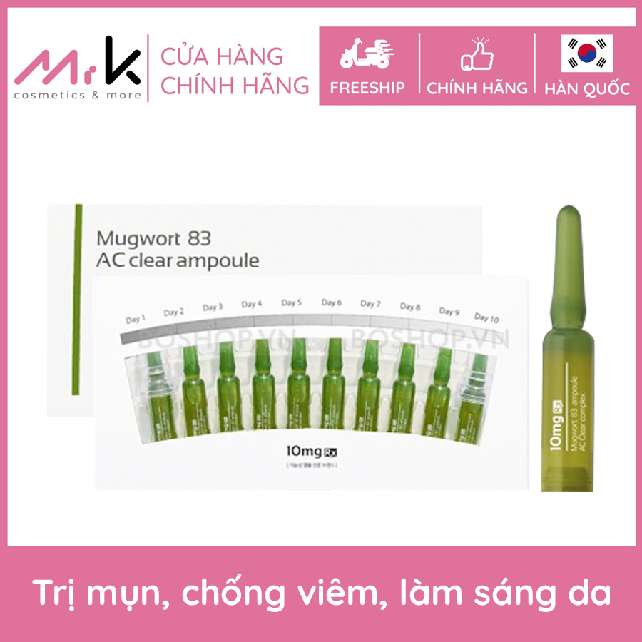 [MẪU THỬ] 1 lọ Tinh chất serum 10mgRx Mugwort 83 AC Clear ampoule, chính hãng Hàn Quốc, giảm mụn, giảm viêm, dưỡng ẩm, làm sáng da, 2ml