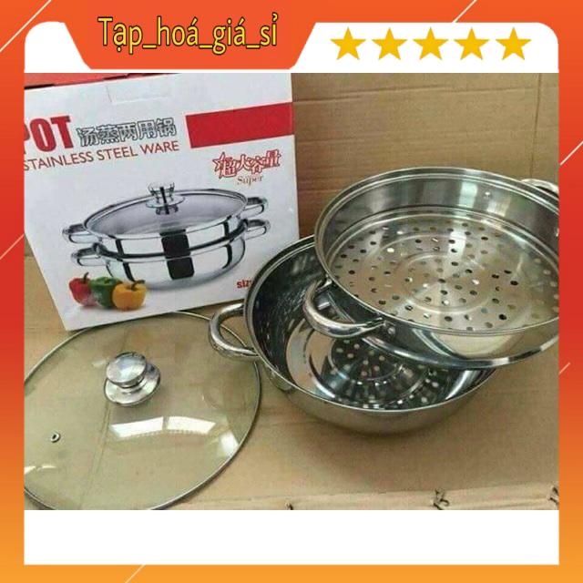 Nồi hấp inox 2 tầng size 28cm
