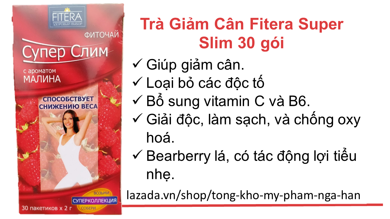 Trà giảm cân hoa quả fitera super slim nga 30 gói
