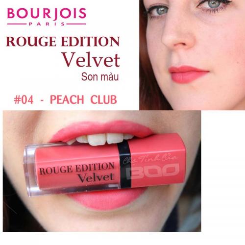 Son kem lì Bourjois Rouge Edition Velvet 7.7ml - Màu 04 Peach Club - Cam đào